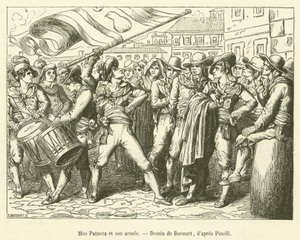Meo Patacca e seu exército (gravura) de French School