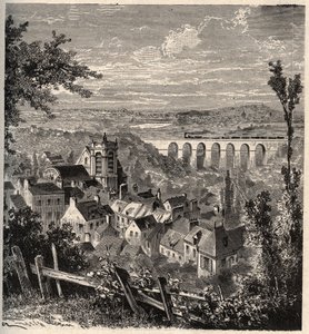 Meudon - departamento de Hauts-de-Seine - gravura em "PATRIE" - DESCRIÇÃO PECTURESSE DE LA FRANCE EN 6 VOLURES BY LUCIEN HUARD - final do século XIX de French School