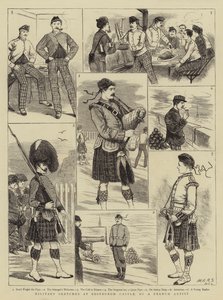 Esboços Militares no Castelo de Edimburgo (gravura) de French School
