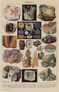 Minerais (litografia a cores) de French School