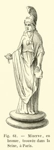 Minerva, em bronze, encontrada no Sena, Paris (gravura) de French School