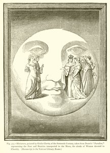 Miniatura, pintada por Giulio Clovio, do século XVI, tirada de Dantes Paradise, de French School
