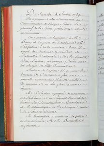 Minutos de uma reunião da Academia de Ciências, 4 de julho de 1789 (tinta no papel) de French School