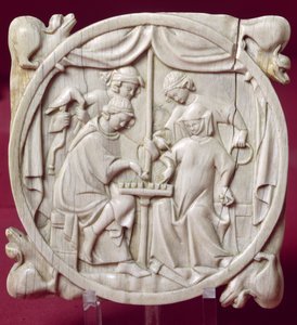 Espelho representando um jogo de xadrez, c.1300 de French School