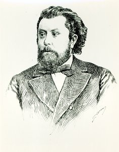Modesto Petrovich Musorgsky (1835-1881), ilustração de A História da Música na Rússia, de Albert Soubies, publicado em Paris, 1898 de French School