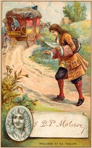 Moliere, dramaturgo francês (chromolitho) de French School