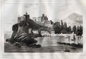 Mónaco - Gravura de "Itália Pitoresca" - Pintura histórica e descritiva da Itália" de M. de Norvins, Ch. Nodier 1834-1836. de French School