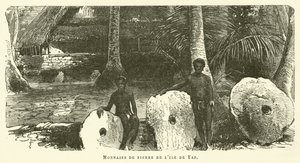 Yap Island Stone Coins (gravura) de French School