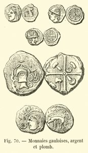 Moedas gaulesas, prata e chumbo de French School