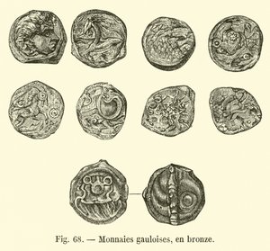 Moedas gálicas, bronze (gravura) de French School