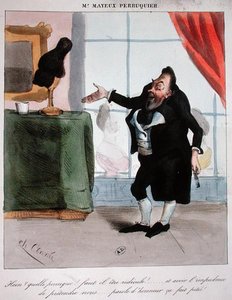 Monsieur Mayeux, o Wigmaker, c.1840 (cor litho) de French School