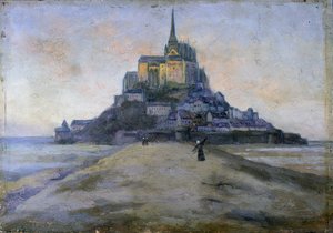 O Monte Saint-Michel e a passagem - quadro anónimo de French School