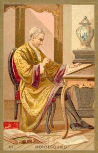 Montesqieu, filósofo e escritor político francês (chromolitho) de French School