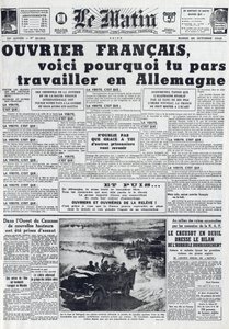 Diário da Manhã nº 21311 de 20 de Outubro de 1942: O Sto - Serviço de Trabalho Obrigatório - Por que ir trabalhar na Alemanha - de French School