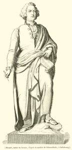 Mozart, estátua de bronze (gravura) de French School