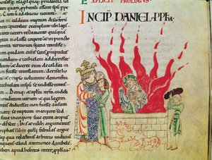 Ms 12-15 t.3 f.64 As crianças no forno, da Bíblia de Etienne Harding