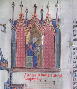 Ms 139 fol.142v Adam do salão, do darsras de Chansonnier de French School