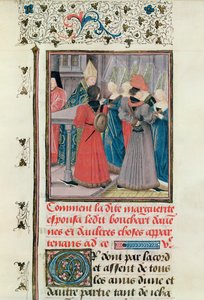 Ms 149 t.3 fol.149 Casamento de Marguerite de Constantinopla com Bouchard d&39;Avesnes em 1212 de French School