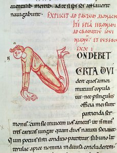 Ms 154 fol.137v Historiated N inicial, das cartas de São Jerônimo de French School