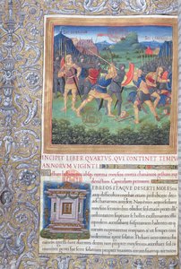 Ms. 1581 f. 071 Ilustração do Livro IV (Da Rejeição daquela Geração à Morte de Moisés), Capítulo 1 das Antiguidades dos Judeus (Antiquitates Judaicae) de Flavius Josephus - Luta de de French School