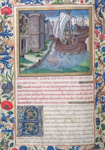 Ms. 1581 f. Ilustração do Livro XVI (Do Acabamento do Templo por Herodes à Morte de Alexandre e Aristóbulo), Capítulo 1 das Antiguidades dos Judeus (Antiquitates Judaicae) de Fl de French School