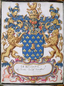 Ms 2151, fol.lv Brasão de armas de Michel Eyquem de Montaigne (1533-92) de French School