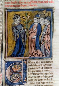 Ms 22 Representação de judeus com chapéus pontiagudos de French School