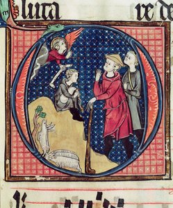 Ms 240 fol.16 Anunciação aos Pastores, de uma antífona, 1257 de French School
