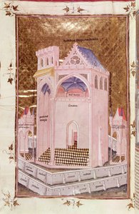 Ms 292 Tome 3 fol.214v O Templo de Jerusalém, de Postilles sur la Bible por Nicolas de Lyre de French School