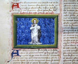 Senhora 313 Deus rodeado de anjos, da Bíblia des Grands Augustins de French School