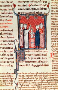 Ms 372 fol.161 Uma cena de batismo, de Decrets de Gratien de French School