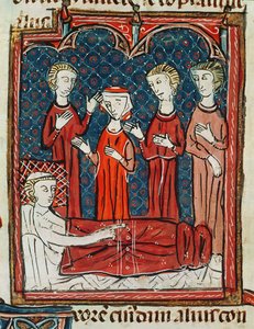 Ms 372 fol.165v A Man in his Sickbed, de Decrets de Gratien de French School