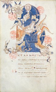 Ms 384 Christ in Glory, página do Antifonário de Saint-Denis de French School