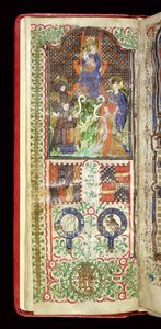 Ms 40-1950, f.7v: Página de dedicação de um livro de horas pertencente a John Talbot, c.1424 de French School