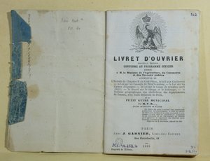 Ms 43.268.10 Frontispício do Livret dOuvrier, 1864 de French School