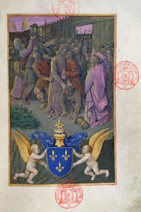 Ms 473 Cristo beijando Judas, miniatura das Horas de Charles de France, c.1466-69 de French School