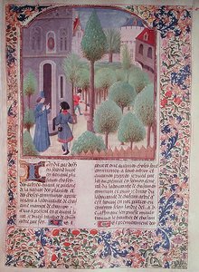 5064 fol.105r Plantar árvores, de Livre des Prouffitz Champestres de Pietro de Crescenzi (1230-132021) de French School