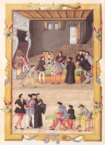 Ms 5169 f.2v Os Notários e os Secretários do Rei no Salão do Colégio de Notários e Secretários do Rei de French School