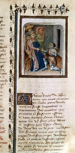 814 f.125r Bertrand du Guesclin (1320-80), cavaleiro do rei, da History of Du Guesclin de French School