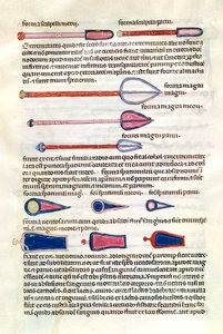 Ms 89 Ter fol.122v Instrumentos cirúrgicos de um tratado de Abul Qasim Kalaf ibn al-Abbas al Zahrawi (Albucasis) de French School