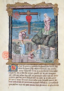 Ms 978 fol.31 A construção do castelo, ilustração de um tratado espiritual para uso de leigos por Gabrielle de Bourbon de French School
