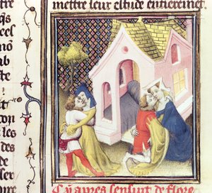 Sra. Pe 12420 The Bawdy Women, de Claris Mulieribus, de Giovanni Boccaccio (1313-75) de French School