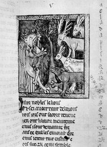 Sra. Fr 1581 Noble holding court, ilustração do Roman de Renart de French School