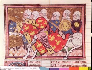Sra. Fr 22495 Fol.229 Army Saladins, de O Romano de Godefroi de Bouillon, 1337 de French School