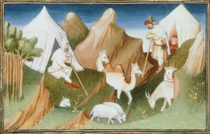 Sra. Fr 2810, nômades Karachar com seus rebanhos, miniatura de 