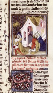 Pe. 598 f.97 Prostitutas com clientes, de The Clairs and Nobles Women, de Giovanni Boccaccio (1313-75) c.1403 de French School