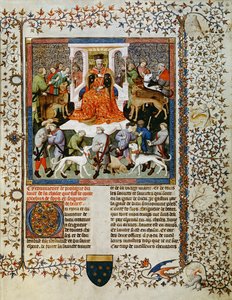 Fr. 616 fol.13 Preparando-se para a caça, do Livre de la Chasse por Gaston Phebus de Foix (1331-91) de French School