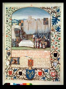 Sra. Pe 82 Os Exércitos Borgonheses e ingleses, de Antigas Crônicas da Inglaterra, de Jean Batard de Wavrin, c.1470-80 de French School
