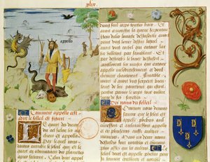 Sra. Fr 9197 Fol.49 Apollo matando Python, de Livre des Eschecs DAmour de French School