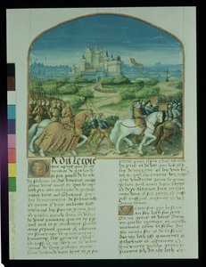 Sra. Fr 91 Fol.81v Page da história de Merlin por Robert de Boron, c.1482-89 de French School